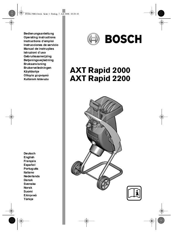 Bosch Axt Rapid 2200 User Manual - igyellow